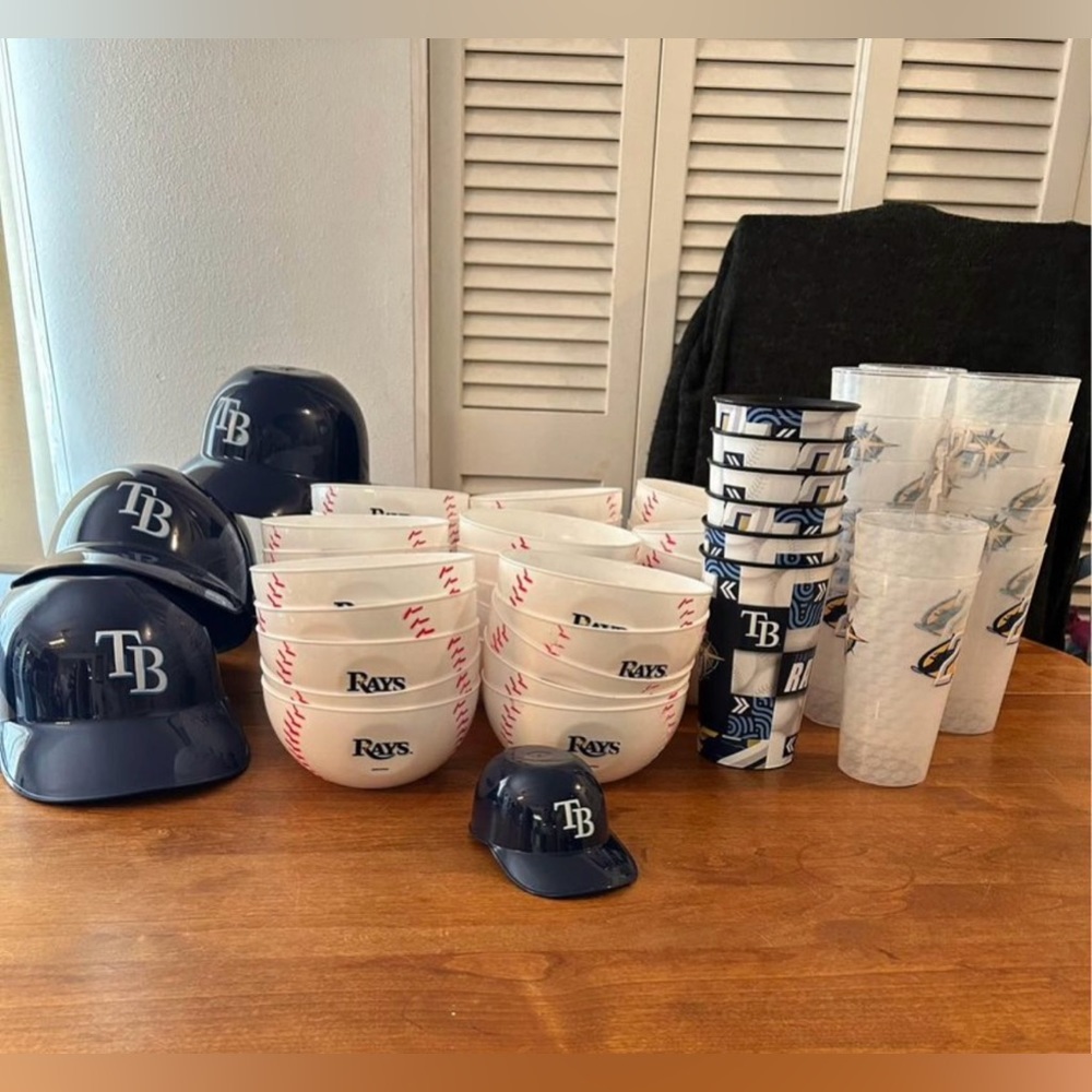 Lot of 60 Tampa Bay Rays MLB cups and bowls.